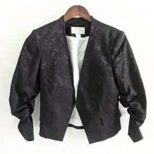 H&M Black Lace Jacquard Cropped Blazer size US4